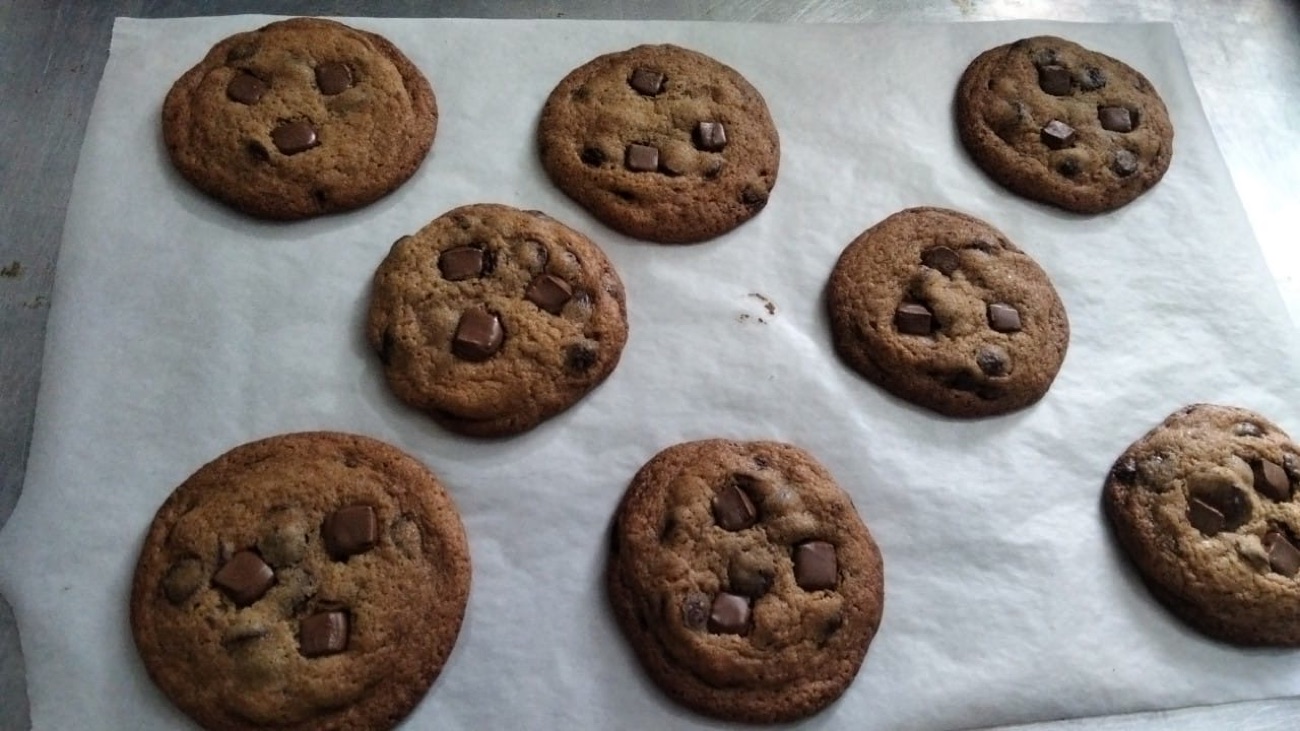 A fresh batch of chocolate chunk cookies